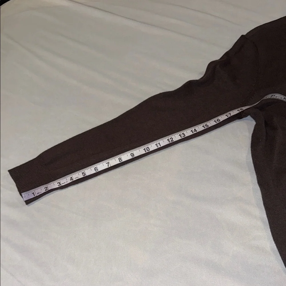 Haggar Cashmere Sweater cotton Brown Zip Up Classic Knit Men's Size S - Picture 6 of 10